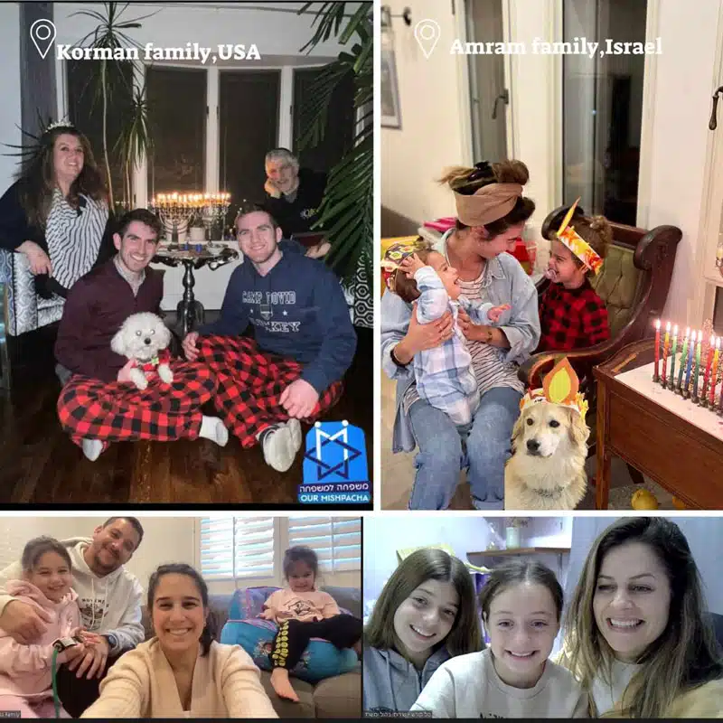 Families in Israel and abroad celebrating Hanukkah together